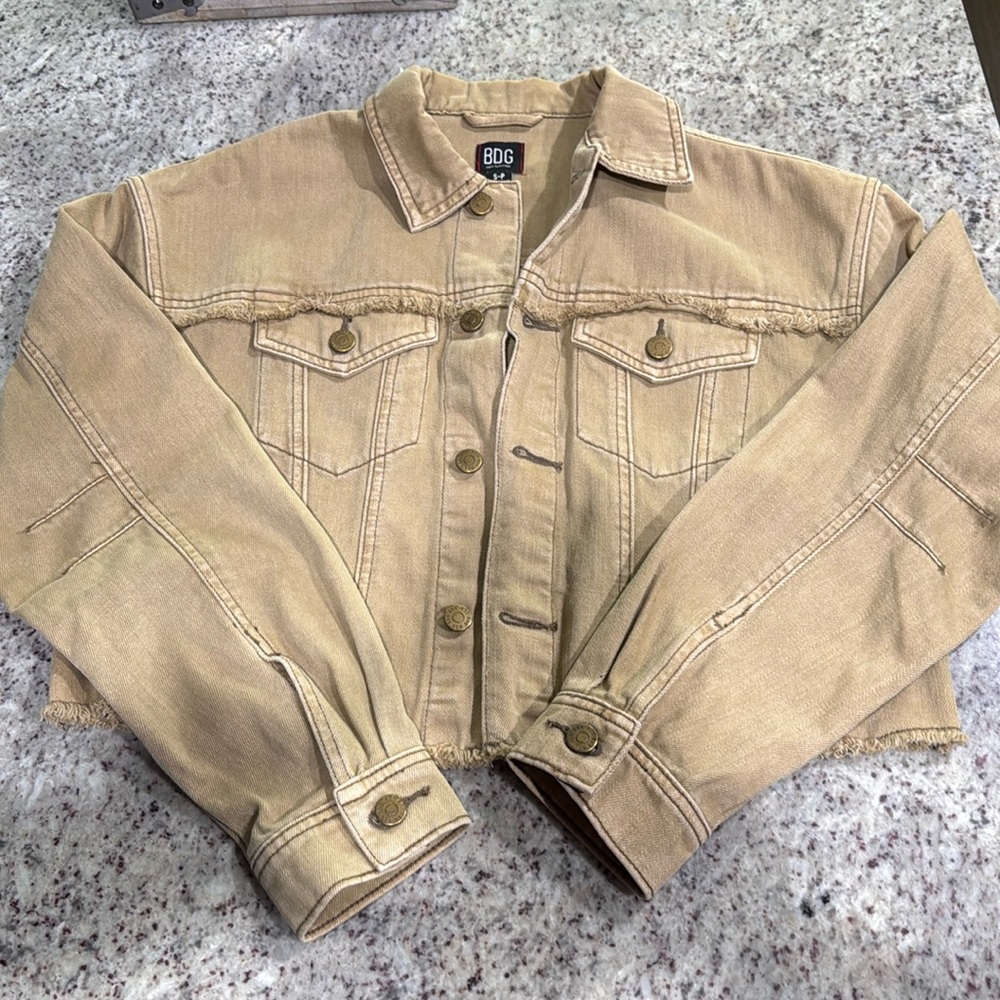 bdg tan denim cropped jacket
